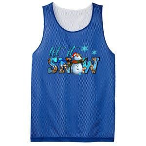 Let It Snow Winter Snow Christmas Holiday Leopard Print Cute Gift Mesh Reversible Basketball Jersey Tank