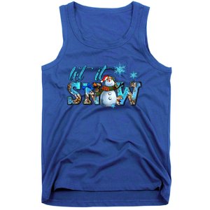 Let It Snow Winter Snow Christmas Holiday Leopard Print Cute Gift Tank Top