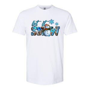 Let It Snow Winter Snow Christmas Holiday Leopard Print Cute Gift Softstyle CVC T-Shirt