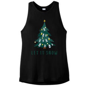 Let It Snow Propofol Christmas Rn Icu Crna Nurse Nursing Gift Ladies PosiCharge Tri-Blend Wicking Tank