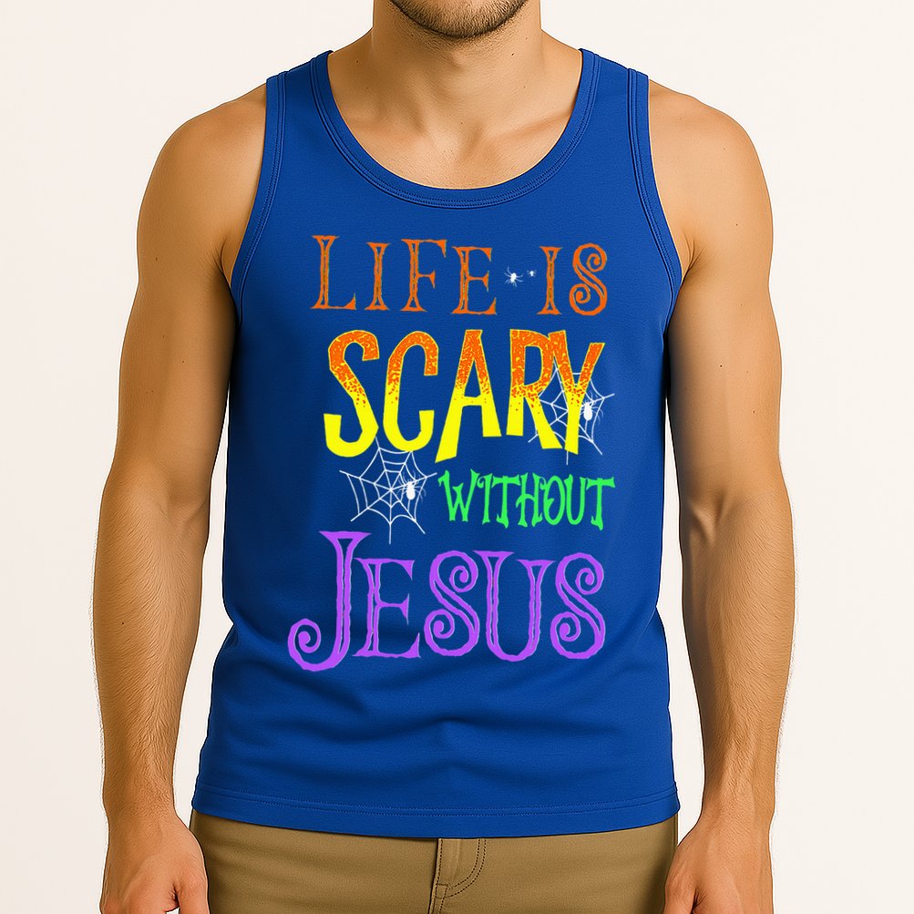 Life Is Scary Without Jesus Halloween Costume Tank Top