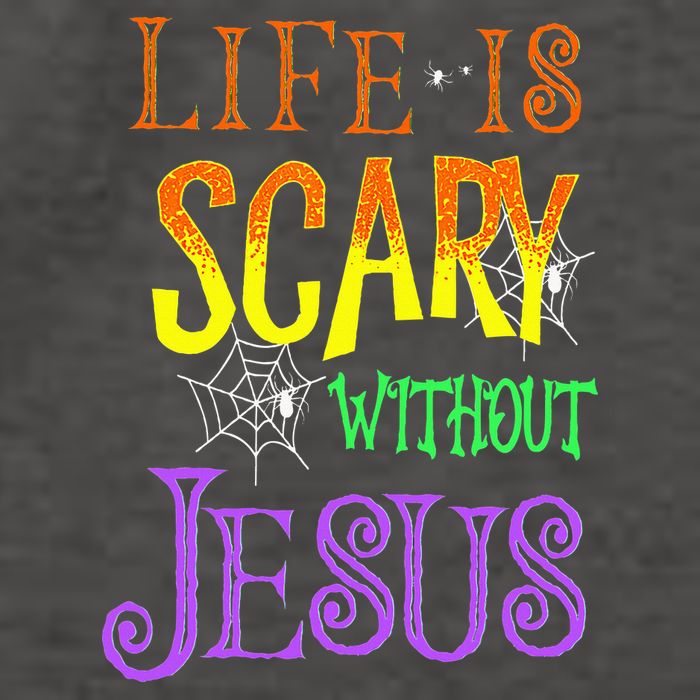 Life Is Scary Without Jesus Halloween Costume Vector Backpack
