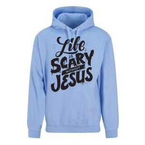 Life Is Scary Without Jesus Christian Faith Halloween Unisex Surf Hoodie