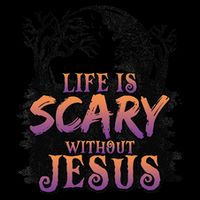 Life Is Scary Without Jesus Funny Halloween Christian 16 in Basic Backpack