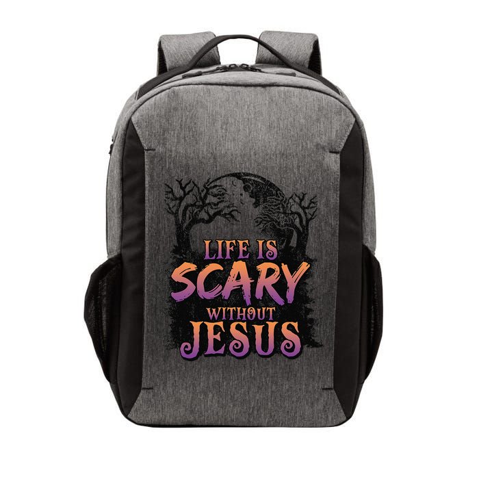 Life Is Scary Without Jesus Funny Halloween Christian Vector Backpack