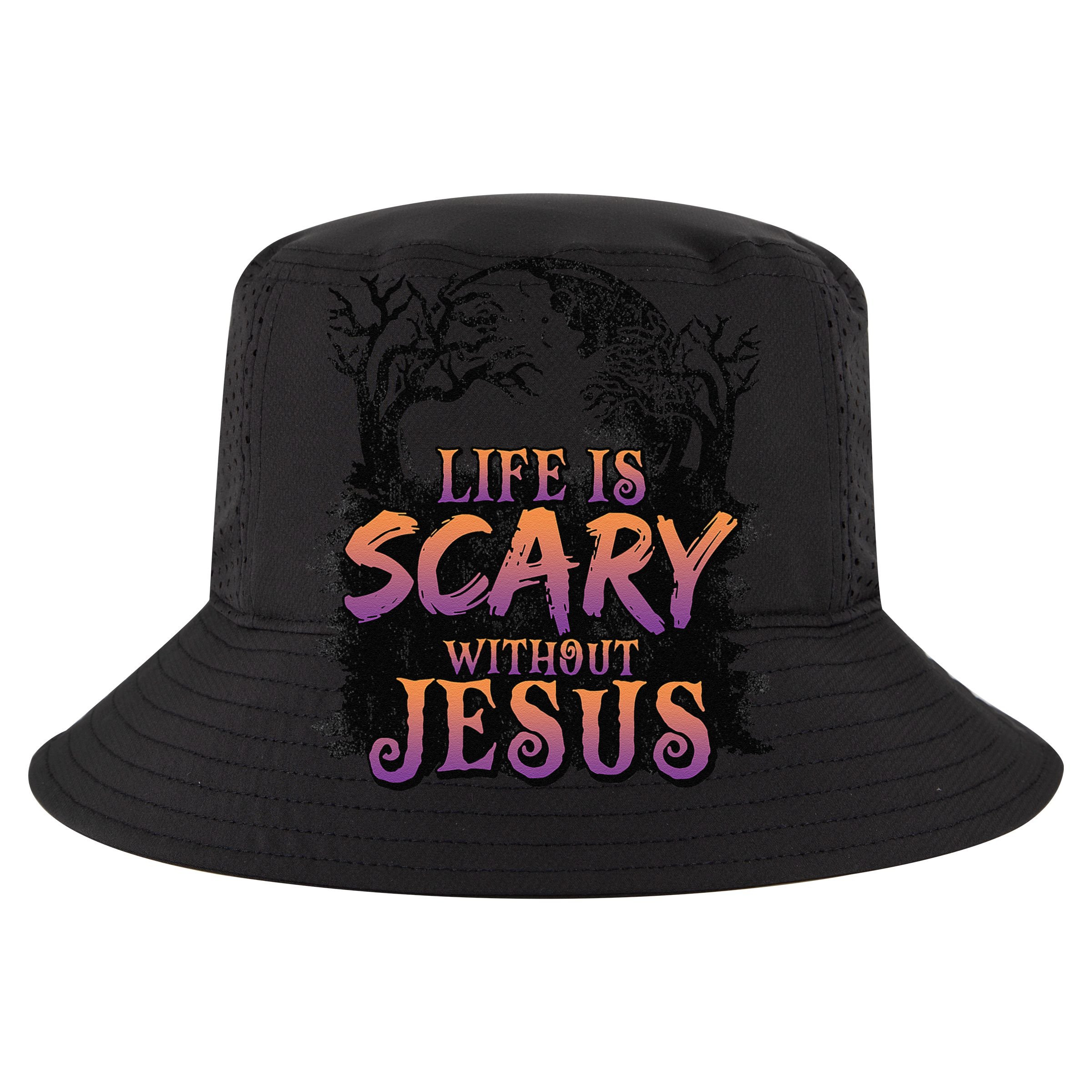 Life Is Scary Without Jesus Funny Halloween Christian Cooling Performance Crew T-Shirt