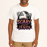 Life Is Scary Without Jesus Funny Halloween Christian Tall T-Shirt