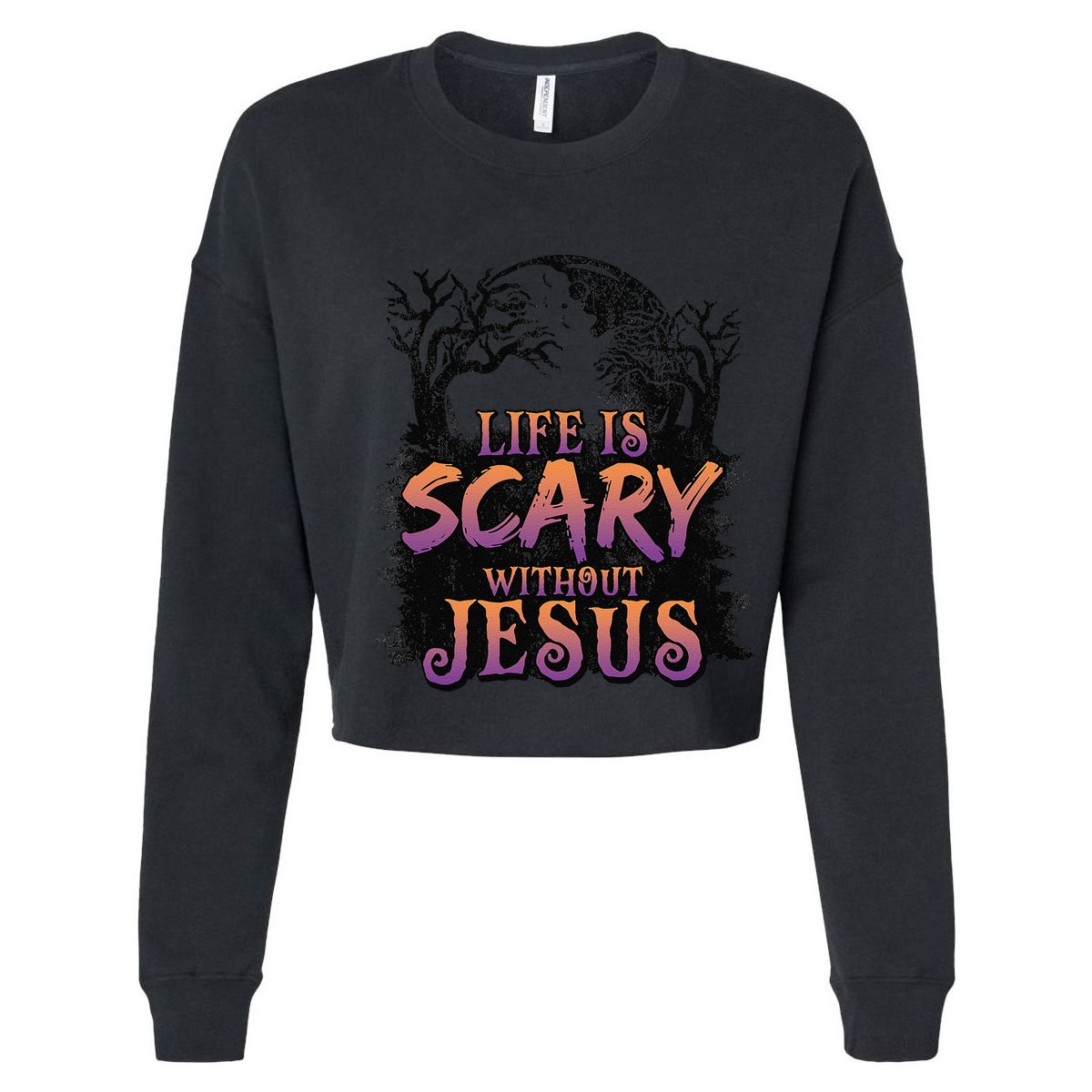 Life Is Scary Without Jesus Funny Halloween Christian Tall T-Shirt