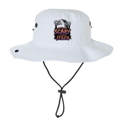 Life Is Scary Without Jesus Funny Halloween Christian Bucket Hat