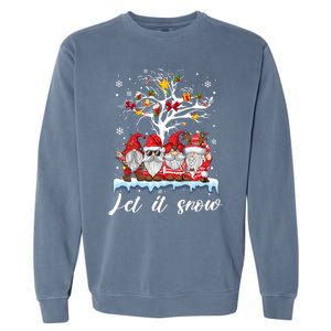 Let It Snow Gnomies Gift For Christmas Garment-Dyed Sweatshirt