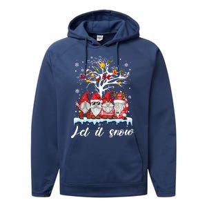 Let It Snow Gnomies Gift For Christmas Performance Fleece Hoodie