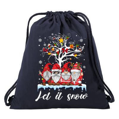 Let It Snow Gnomies Gift For Christmas Drawstring Bag