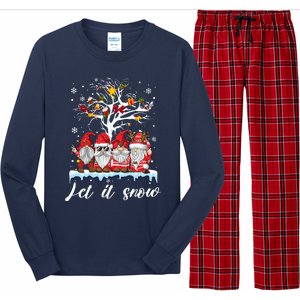 Let It Snow Gnomies Gift For Christmas Long Sleeve Pajama Set