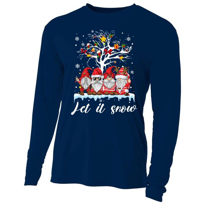 Let It Snow Gnomies Gift For Christmas Cooling Performance Long Sleeve Crew