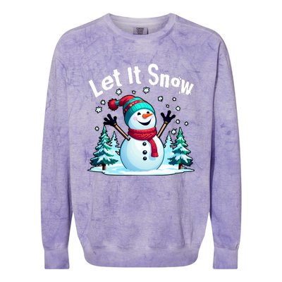 Let It Snow Snowman Colorblast Crewneck Sweatshirt