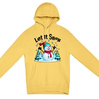 Let It Snow Snowman Premium Pullover Hoodie