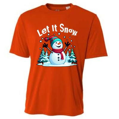 Let It Snow Snowman Cooling Performance Crew T-Shirt