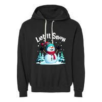 Let It Snow Snowman Garment-Dyed Fleece Hoodie
