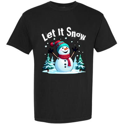 Let It Snow Snowman Garment-Dyed Heavyweight T-Shirt