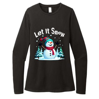 Let It Snow Snowman Womens CVC Long Sleeve Shirt