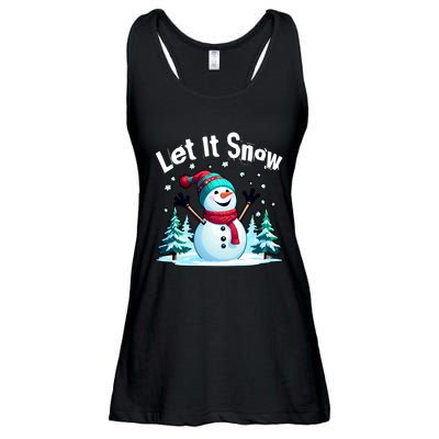 Let It Snow Snowman Ladies Essential Flowy Tank