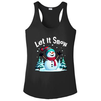 Let It Snow Snowman Ladies PosiCharge Competitor Racerback Tank