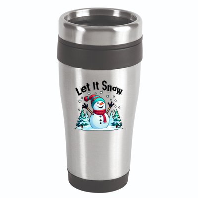 Let It Snow Snowman 16oz Travel Tumbler