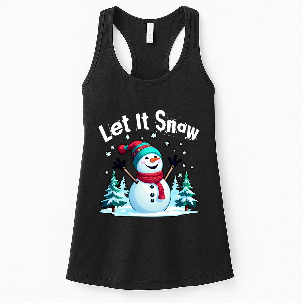 Let It Snow Snowman Womens Tank Top
