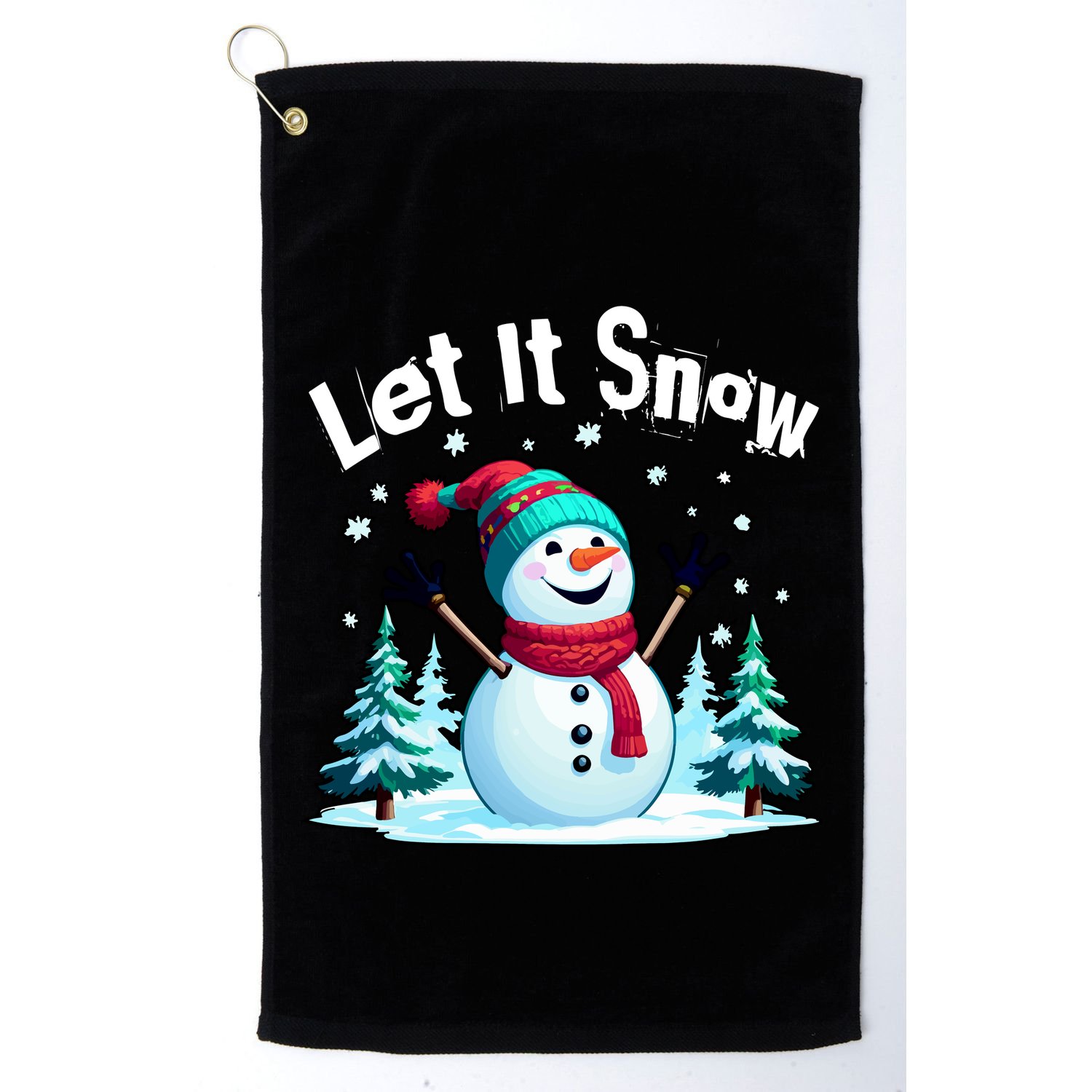 Let It Snow Snowman Golf Towel