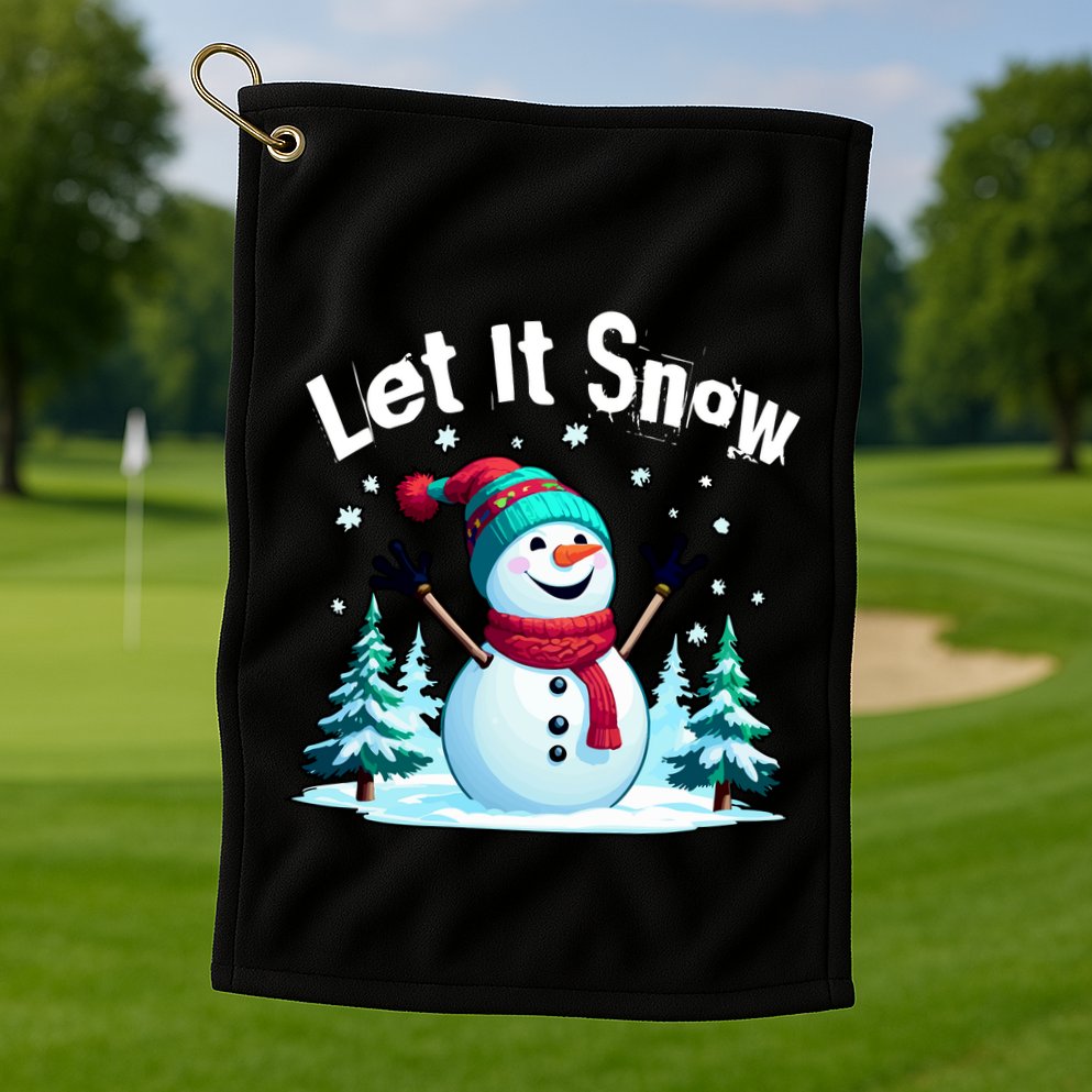 Let It Snow Snowman Golf Towel