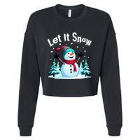 Let It Snow Snowman Cropped Pullover Crew