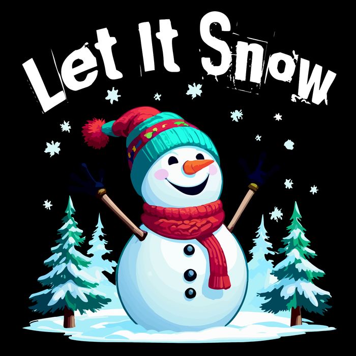 Let It Snow Snowman Cropped Pullover Crew