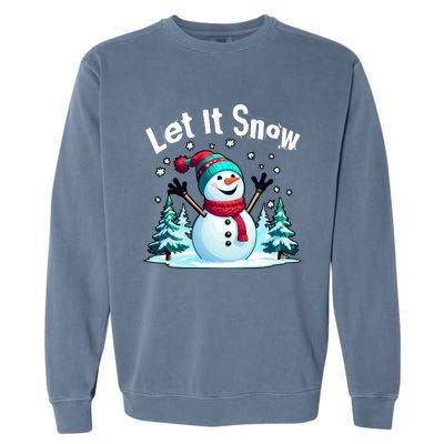 Let It Snow Snowman Garment-Dyed Sweatshirt