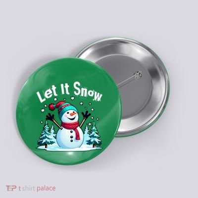 Let It Snow Snowman Button