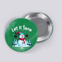 Let It Snow Snowman Button