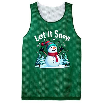 Let It Snow Snowman Mesh Reversible Basketball Jersey Tank