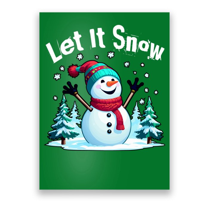 Let It Snow Snowman Poster