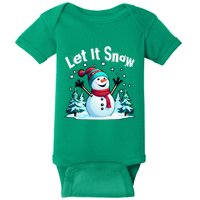 Let It Snow Snowman Baby Bodysuit