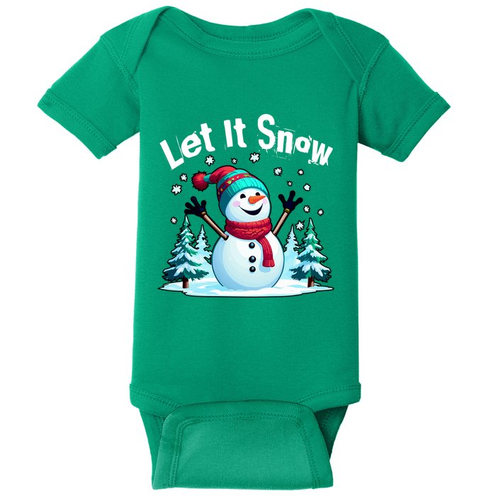 Let It Snow Snowman Baby Bodysuit