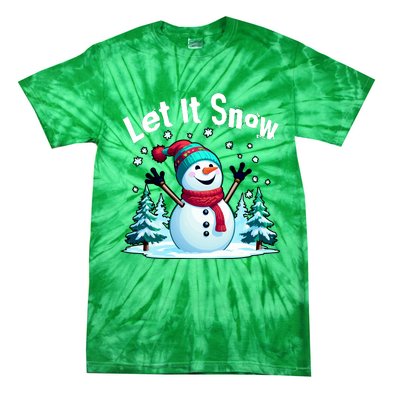 Let It Snow Snowman Tie-Dye T-Shirt