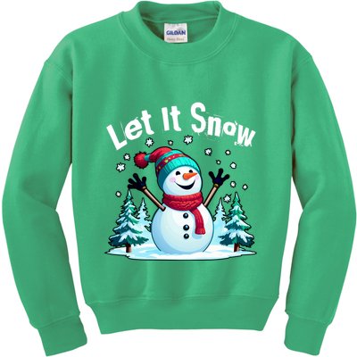 Let It Snow Snowman Kids Sweatshirt