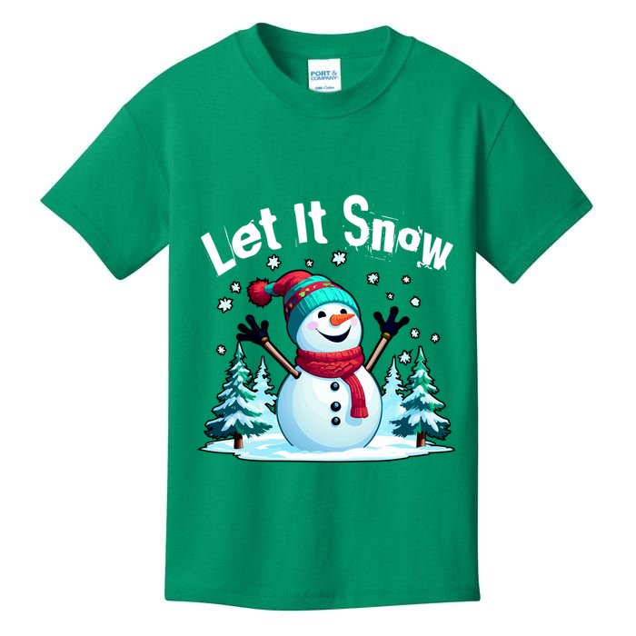 Let It Snow Snowman Kids T-Shirt