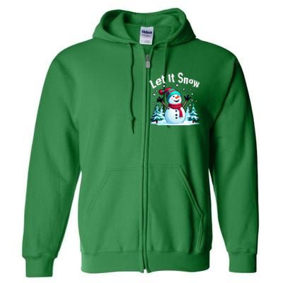 Let It Snow Snowman Full Zip Hoodie