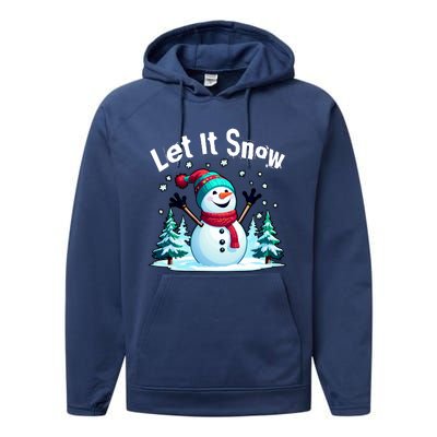 Let It Snow Snowman Performance Fleece Hoodie