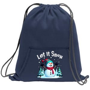 Let It Snow Snowman Sweatshirt Cinch Pack Bag