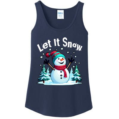 Let It Snow Snowman Ladies Essential Tank