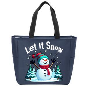 Let It Snow Snowman Zip Tote Bag