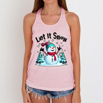 Let It Snow Snowman Women's Knotted Racerback Tank