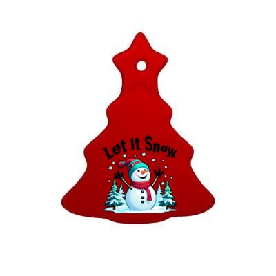 Let It Snow Snowman Ceramic Tree Ornament