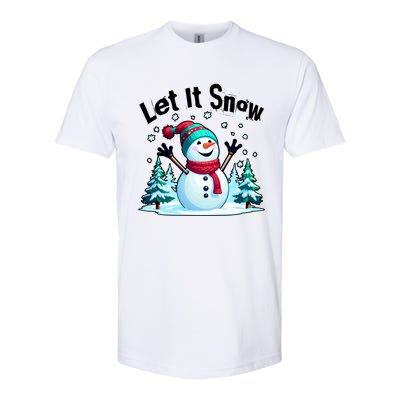 Let It Snow Snowman Softstyle CVC T-Shirt